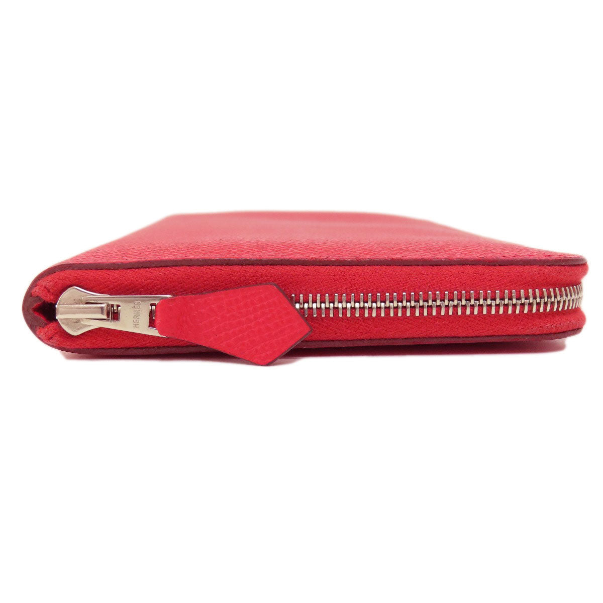 HERMES Long Wallet Purse Epsom Red Azap Long Red SilverMetal
