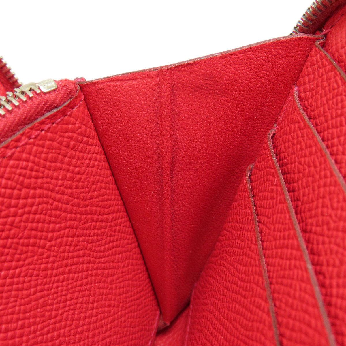 HERMES Long Wallet Purse Epsom Red Azap Long Red SilverMetal