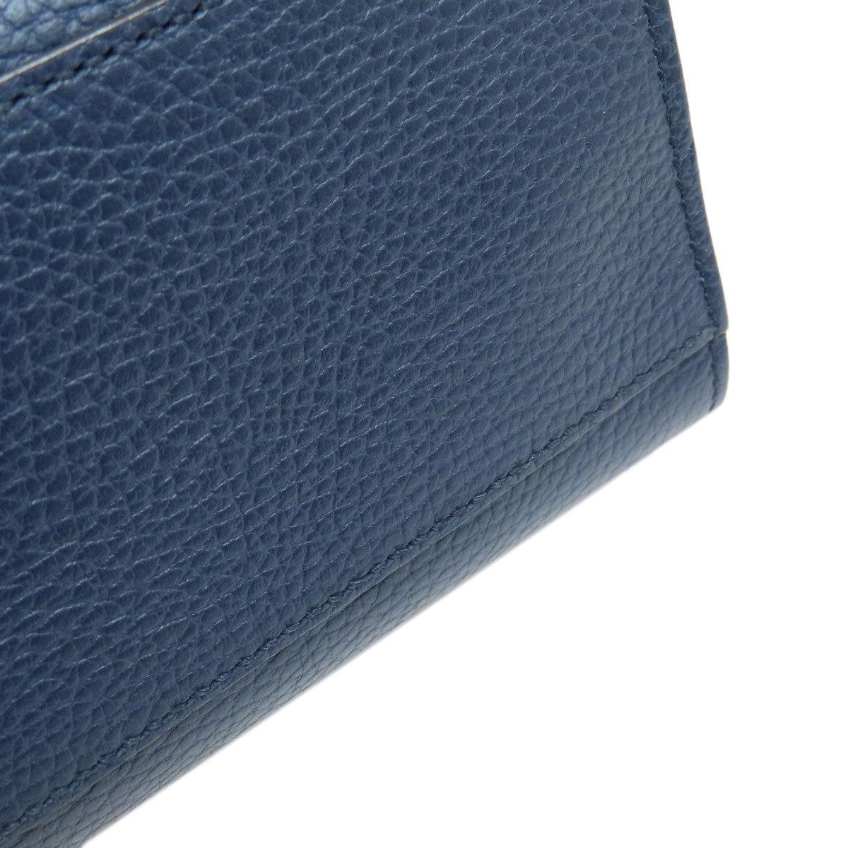 GUCCI Handbag 459076 Calfskin Navy Bamboo 2WAY Women Used