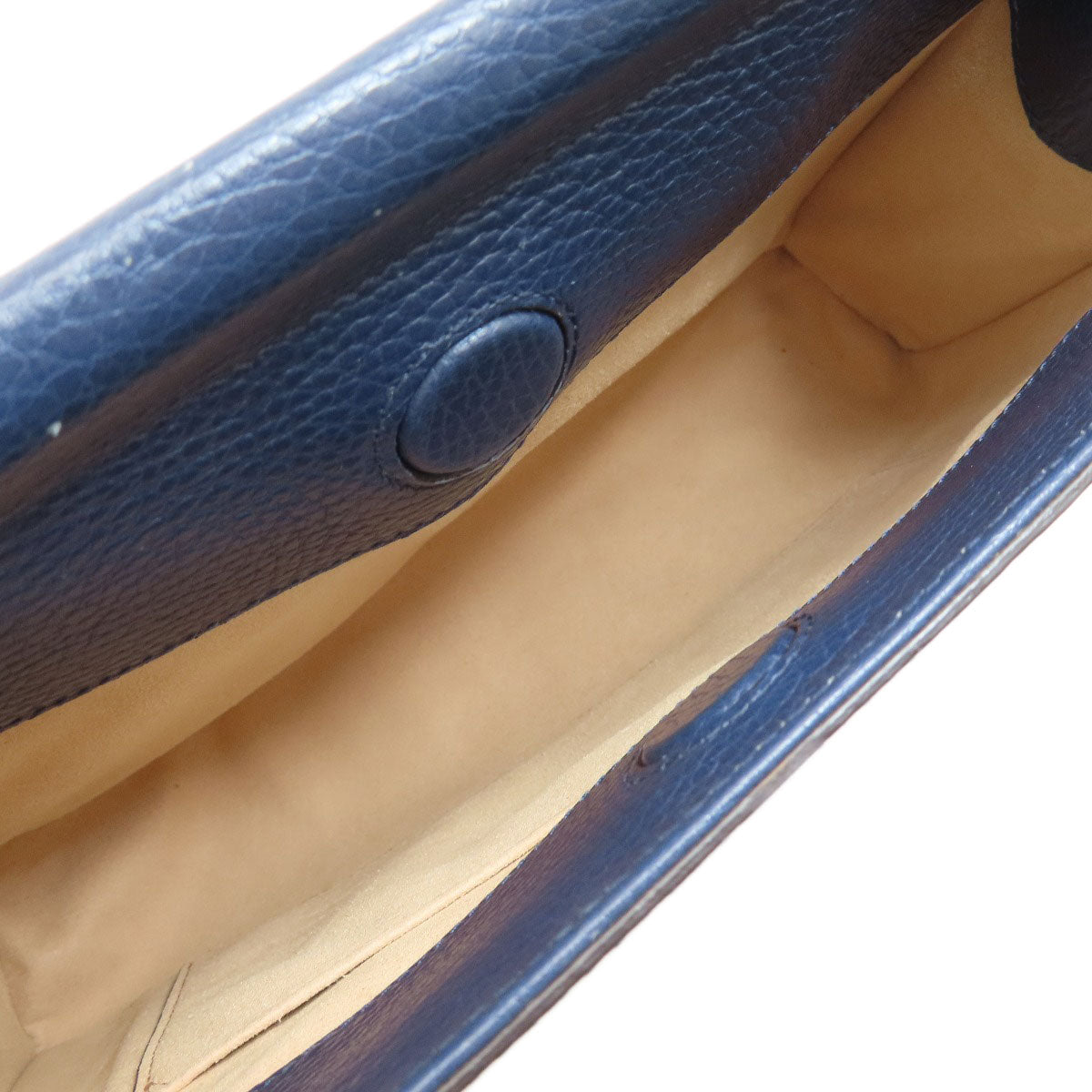 GUCCI Handbag 459076 Calfskin Navy Bamboo 2WAY Women Used