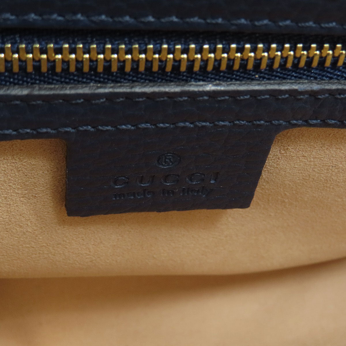 GUCCI Handbag 459076 Calfskin Navy Bamboo 2WAY Women Used