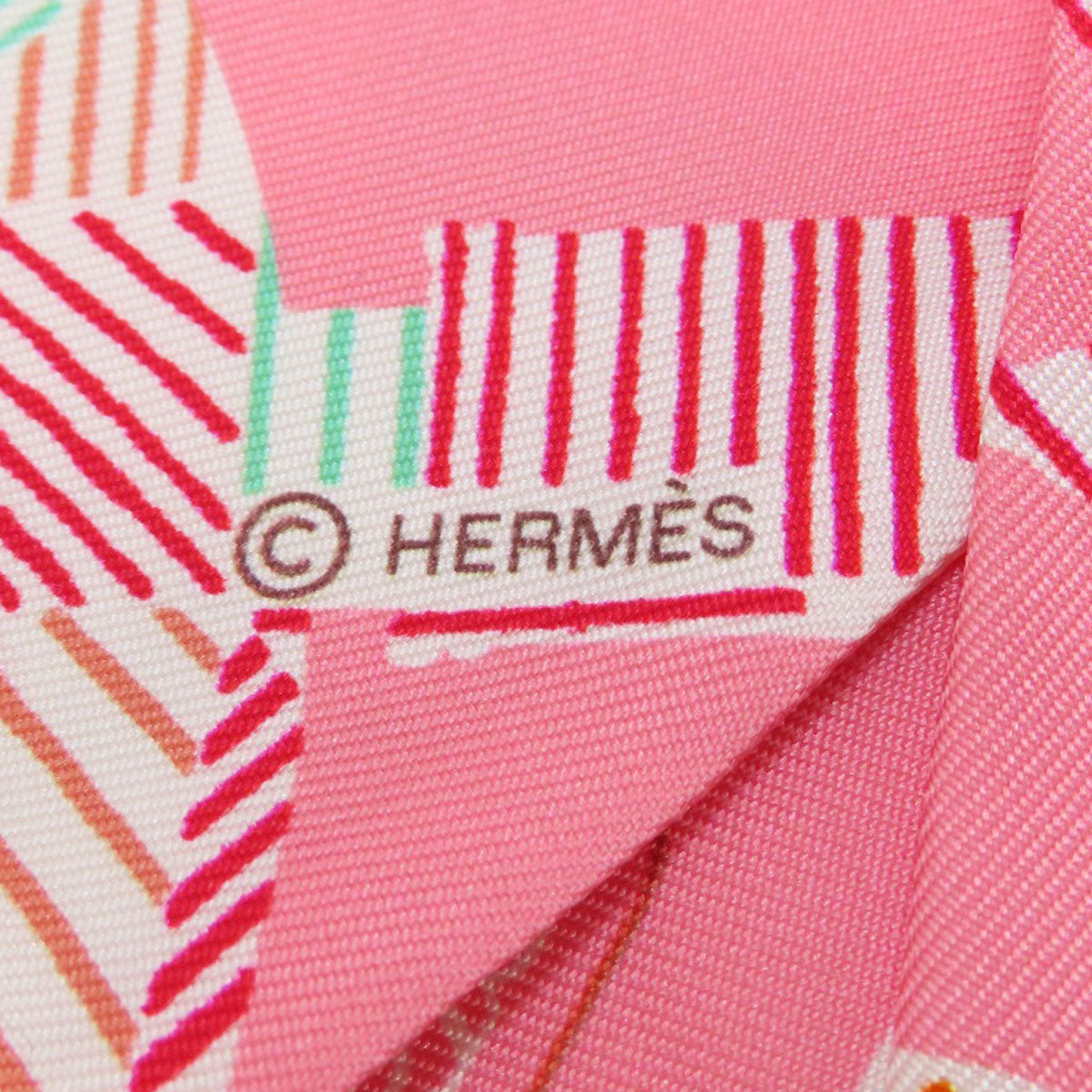 HERMES scarf silk pink Twilly Women Used