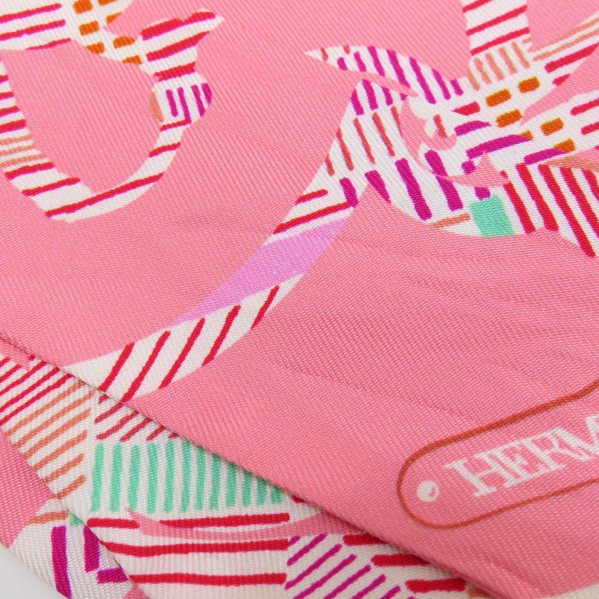 HERMES scarf silk pink Twilly Women Used