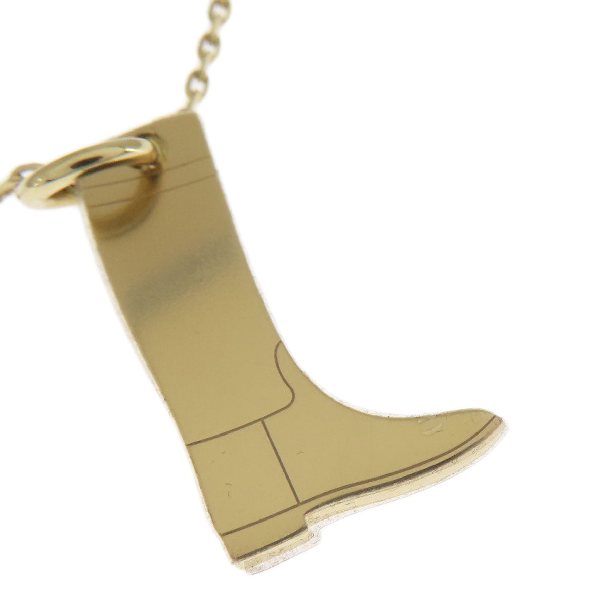 HERMES Necklace Metal, Buffalo Horn gold Amulet Marokiniye PM Women Used