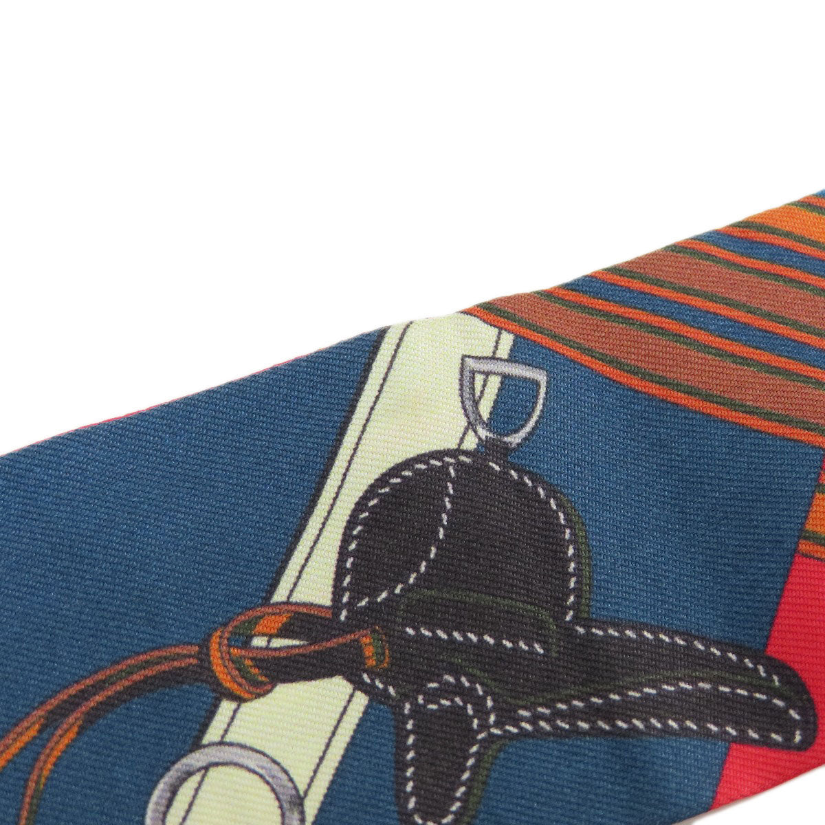 HERMES scarf silk Red Twilly Women Used