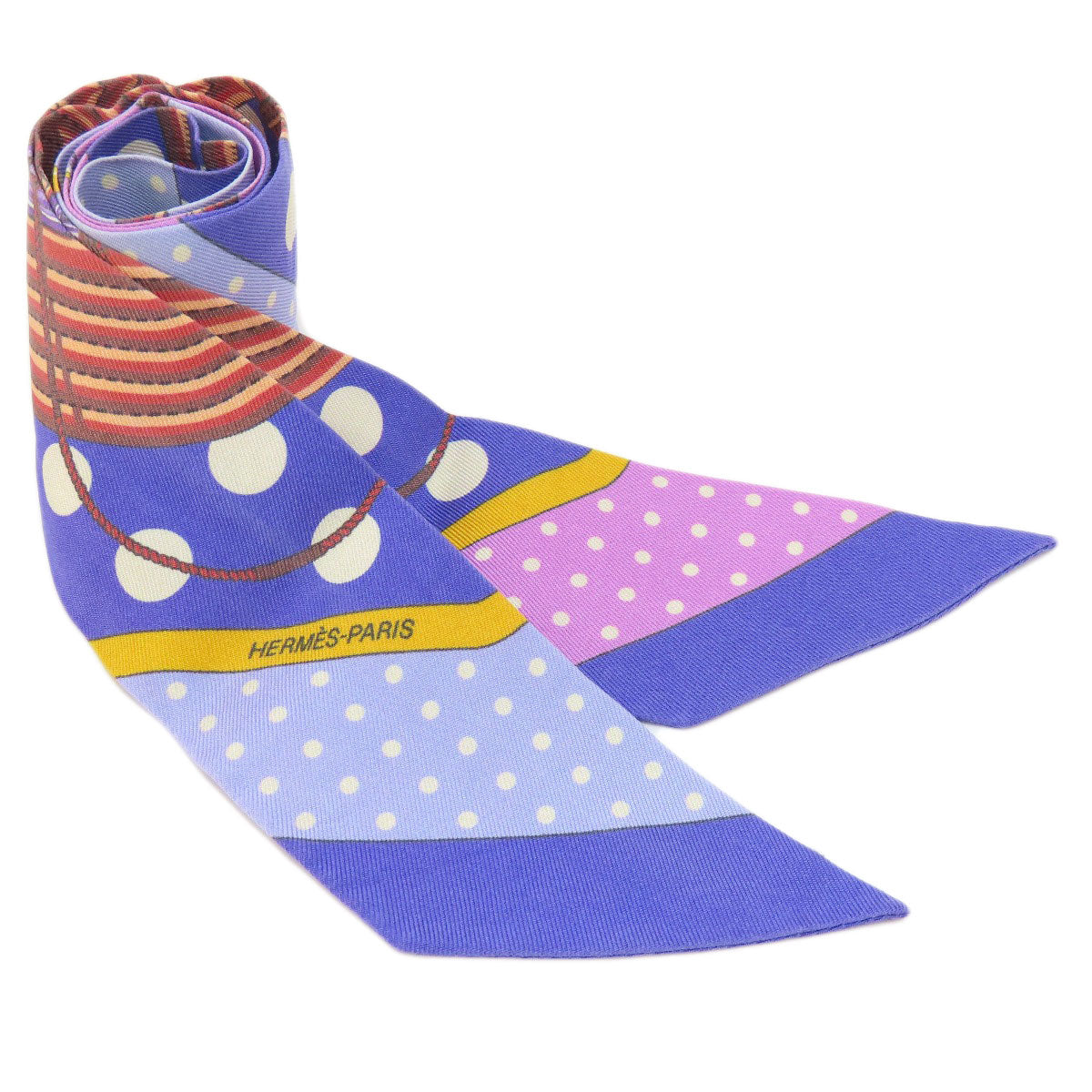 HERMES scarf silk purple Twilly Women Used