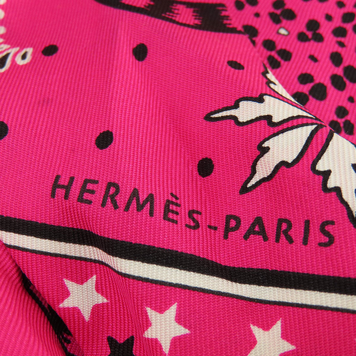 HERMES scarf silk pink Twilly Women Used