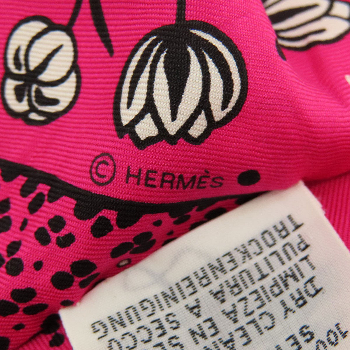 HERMES scarf silk pink Twilly Women Used