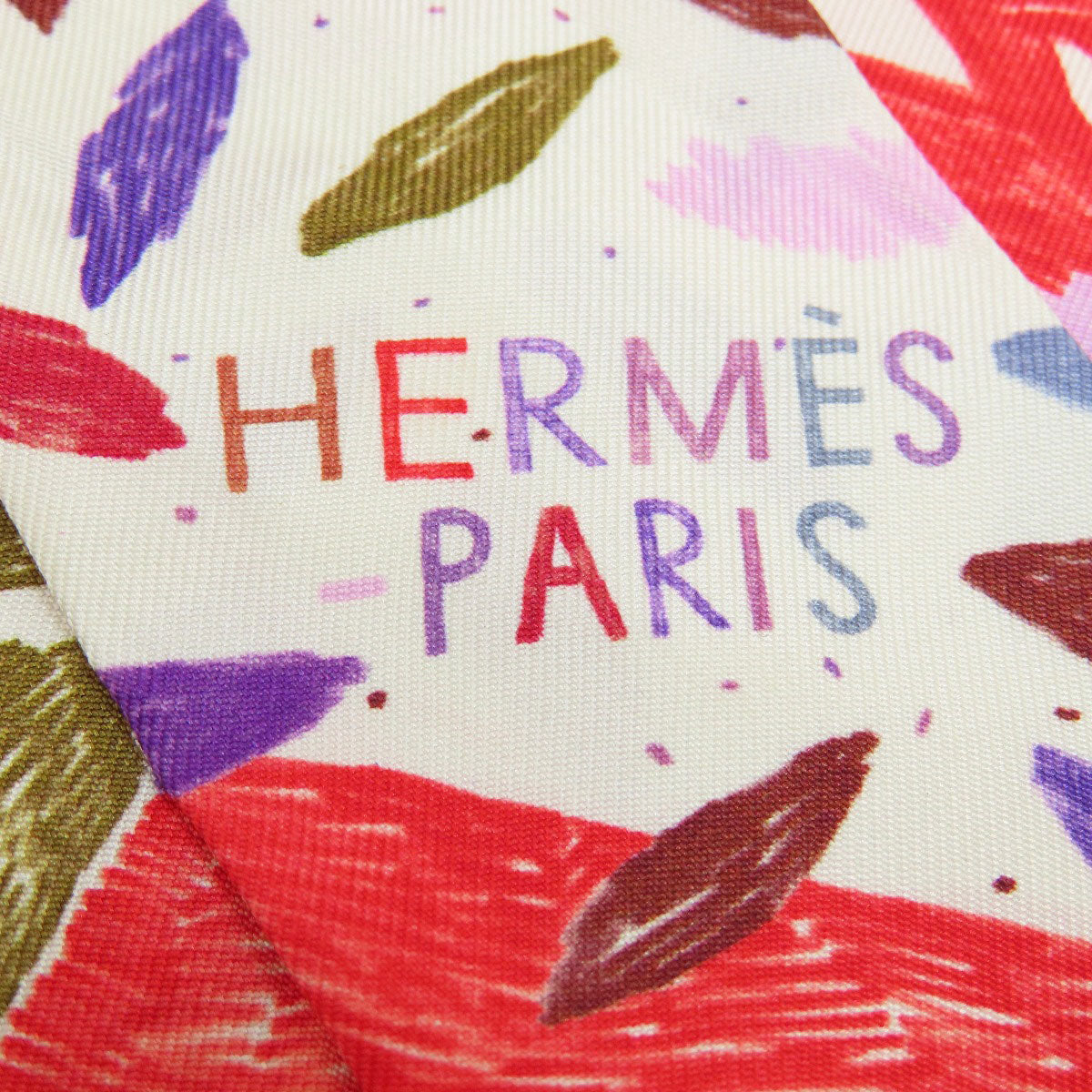 HERMES scarf silk Red Twilly Women Used
