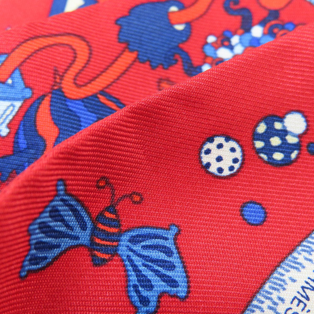 HERMES scarf silk Red Twilly Women Used