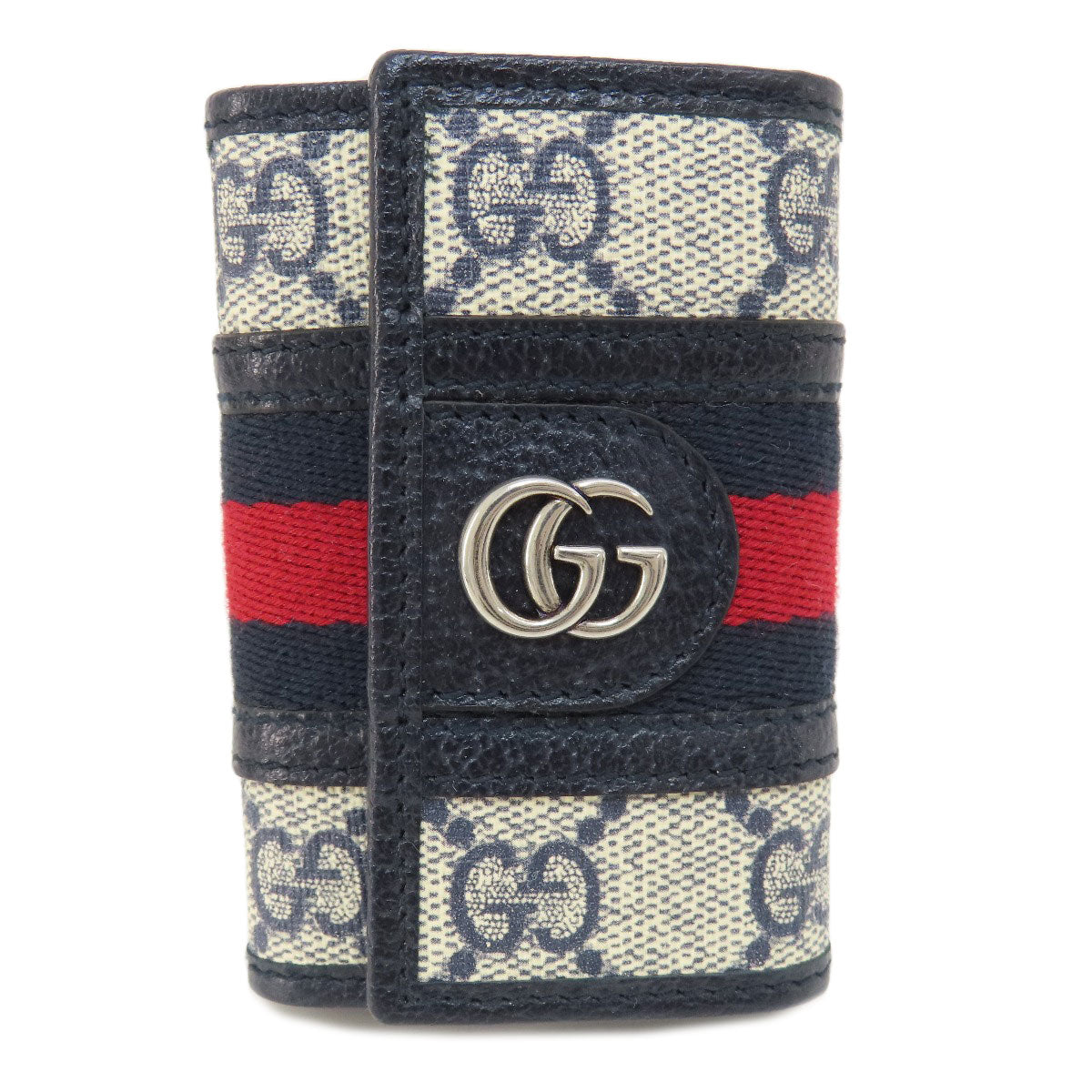 GUCCI Key case Key holder  603732 PVC Navy Ophidia GG
