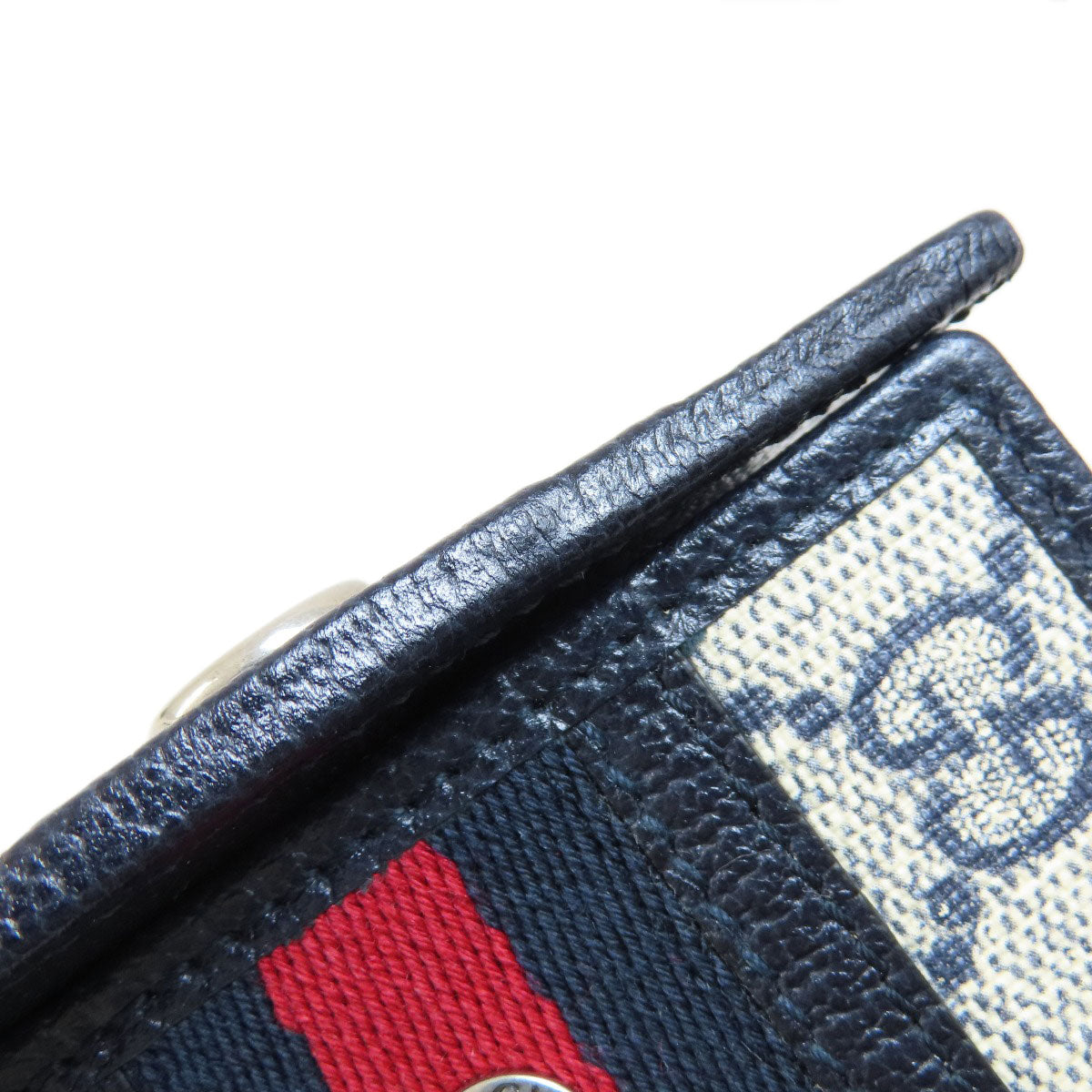 GUCCI Key case Key holder  603732 PVC Navy Ophidia GG
