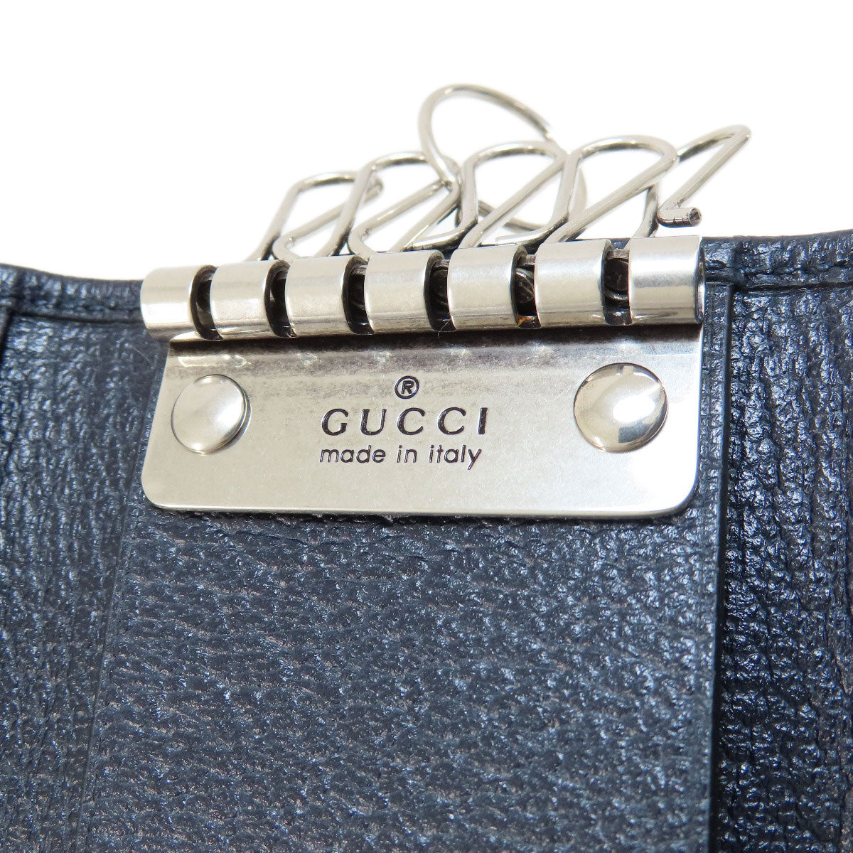 GUCCI Key case Key holder  603732 PVC Navy Ophidia GG