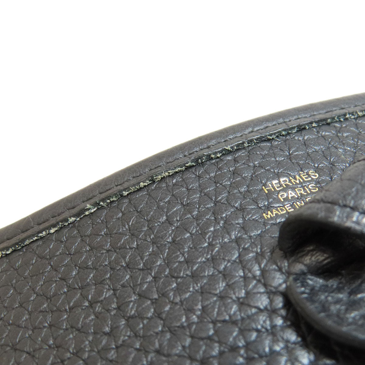 HERMES Shoulder Bag Taurillon Clemence black Evelyn TPM Black Gold Metal Women Used