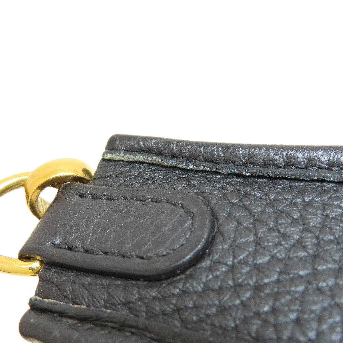 HERMES Shoulder Bag Taurillon Clemence black Evelyn TPM Black Gold Metal Women Used