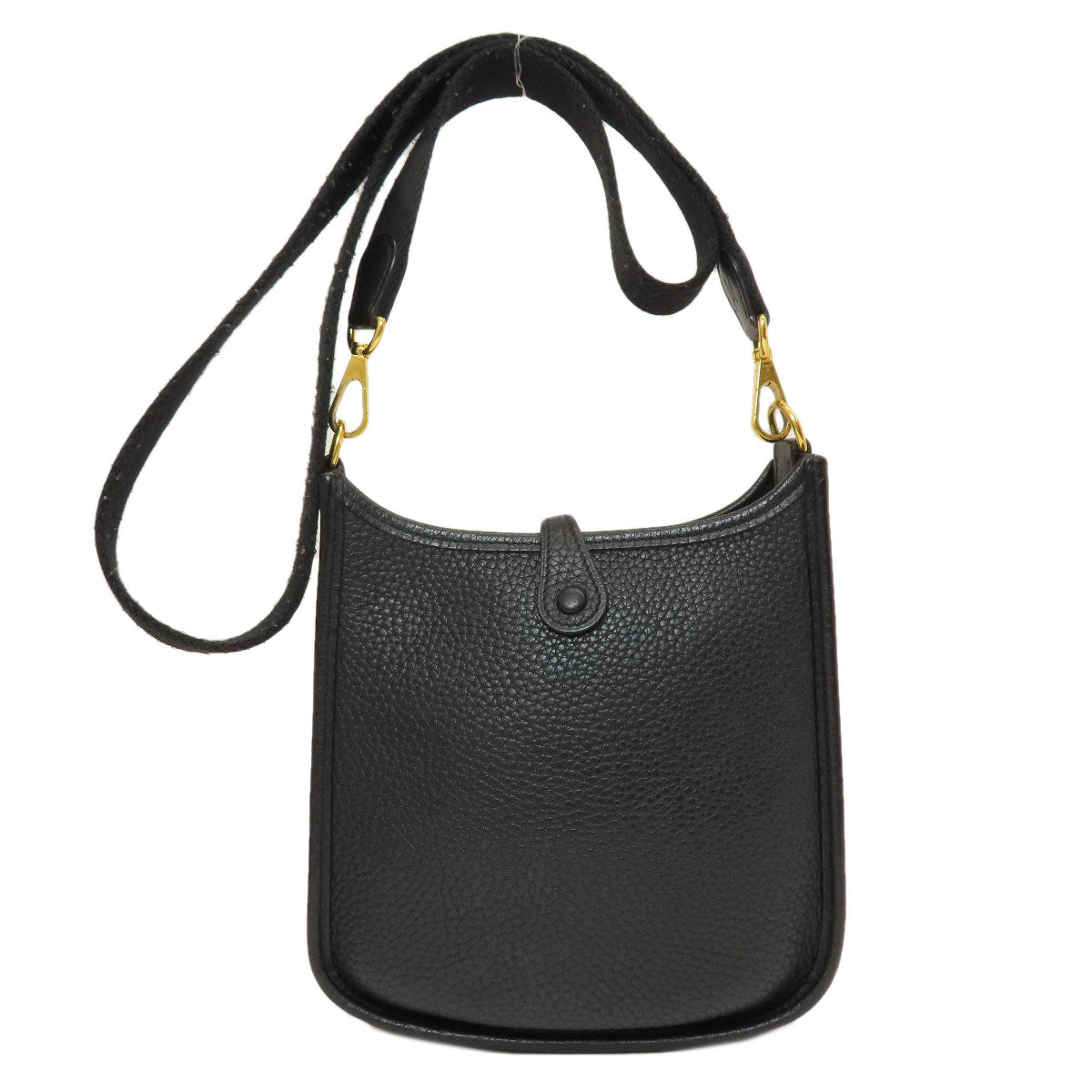 HERMES Shoulder Bag Taurillon Clemence black Evelyn TPM Black Gold Metal Women Used