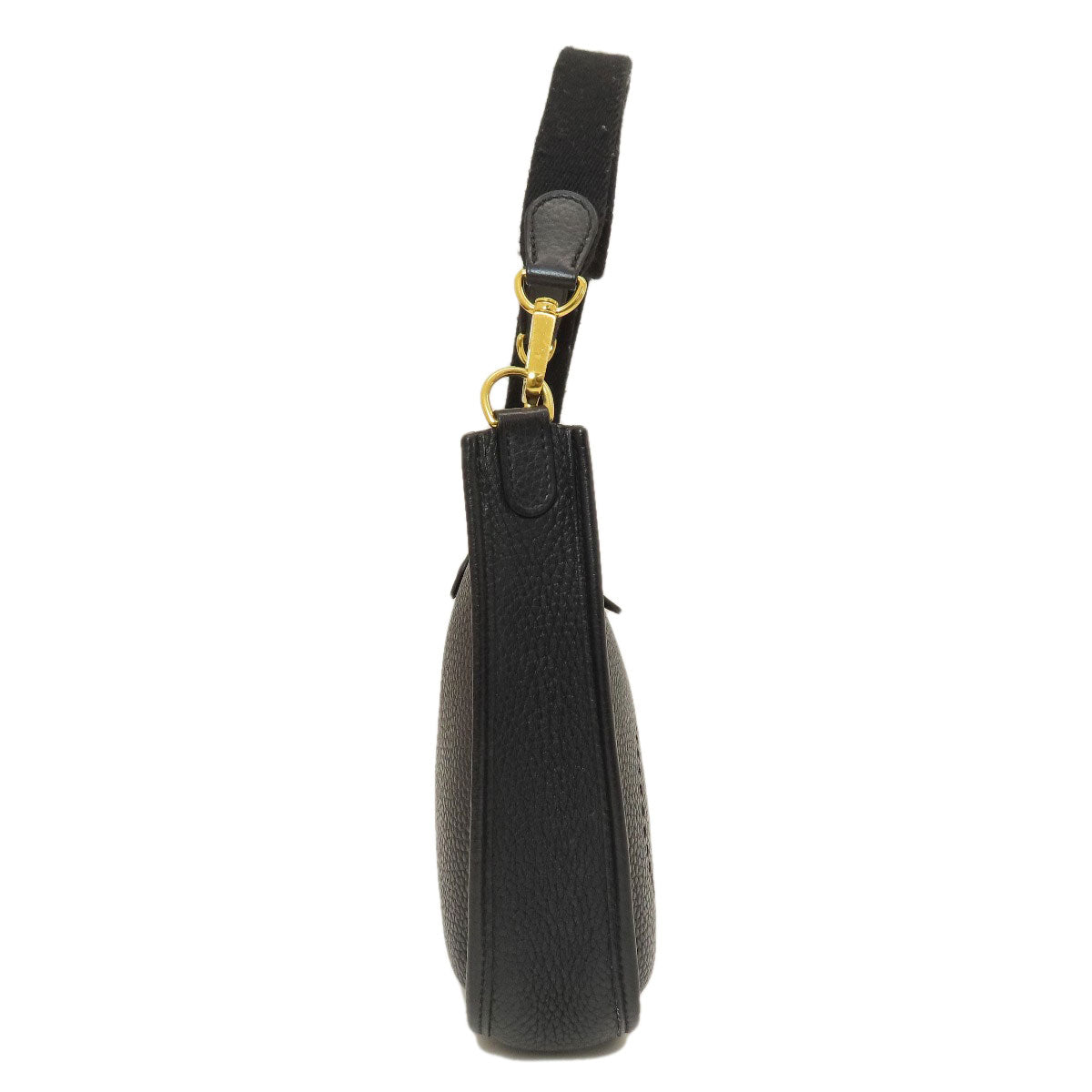 HERMES Shoulder Bag Taurillon Clemence black Evelyn TPM Black Gold Metal Women Used
