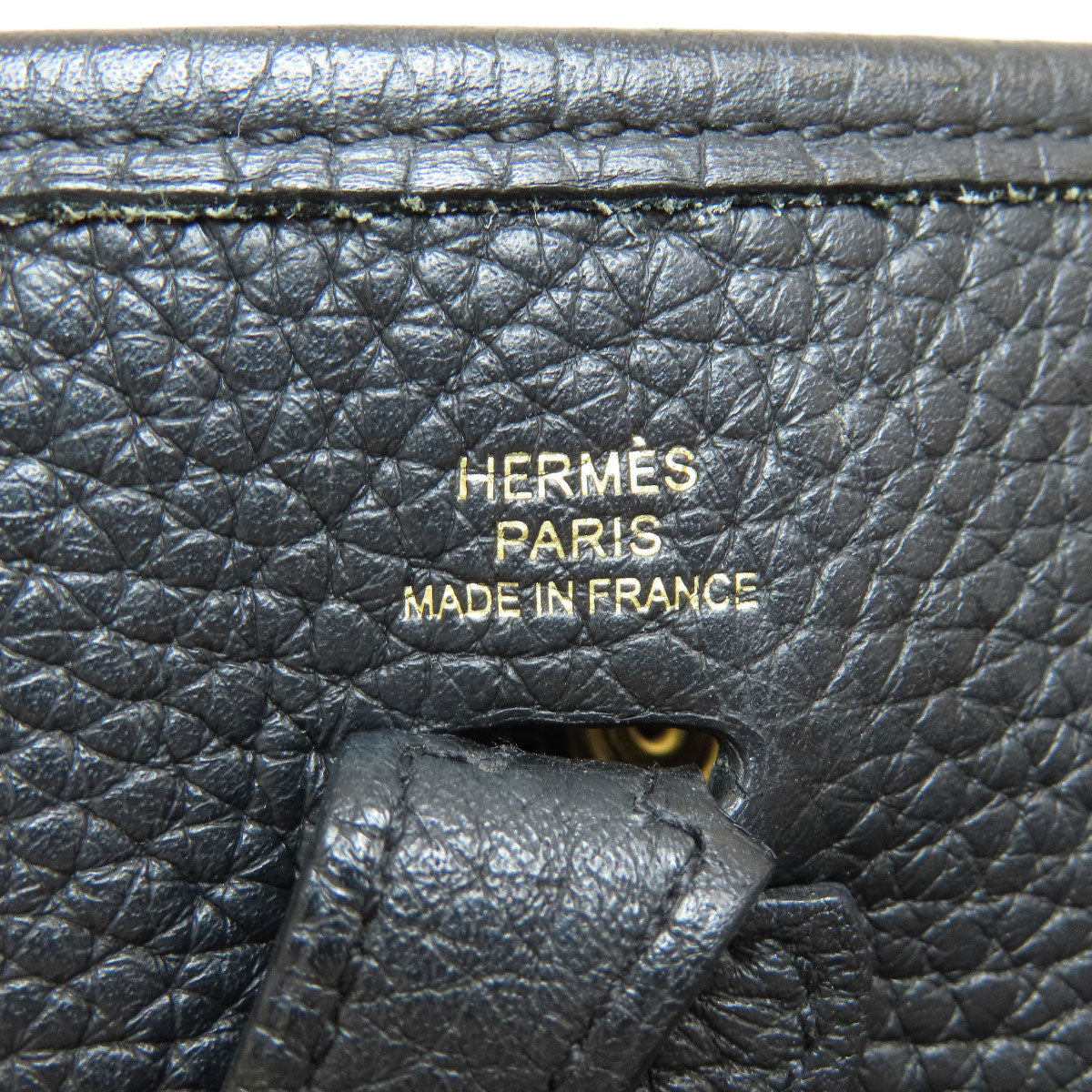 HERMES Shoulder Bag Taurillon Clemence black Evelyn TPM Black Gold Metal Women Used