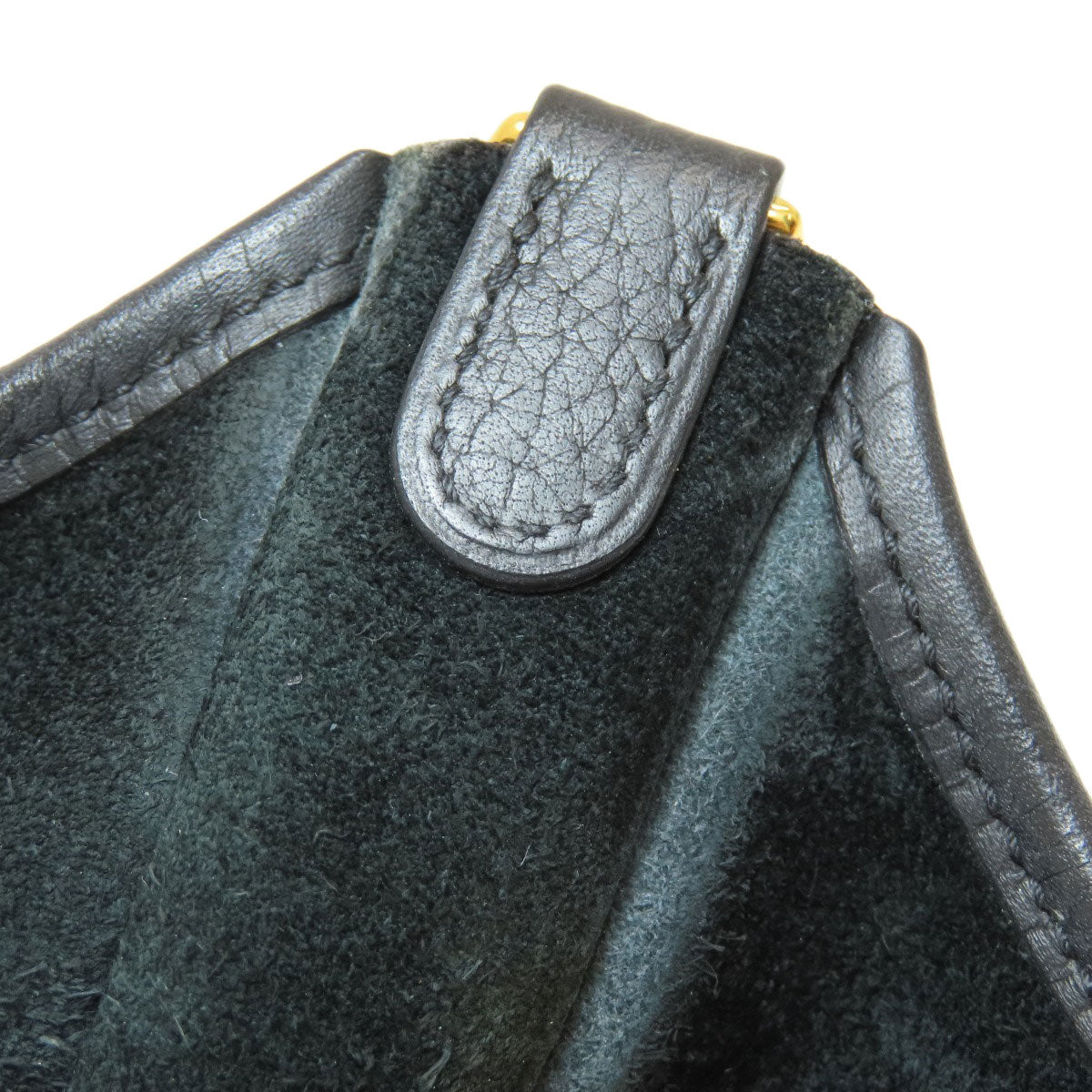 HERMES Shoulder Bag Taurillon Clemence black Evelyn TPM Black Gold Metal Women Used