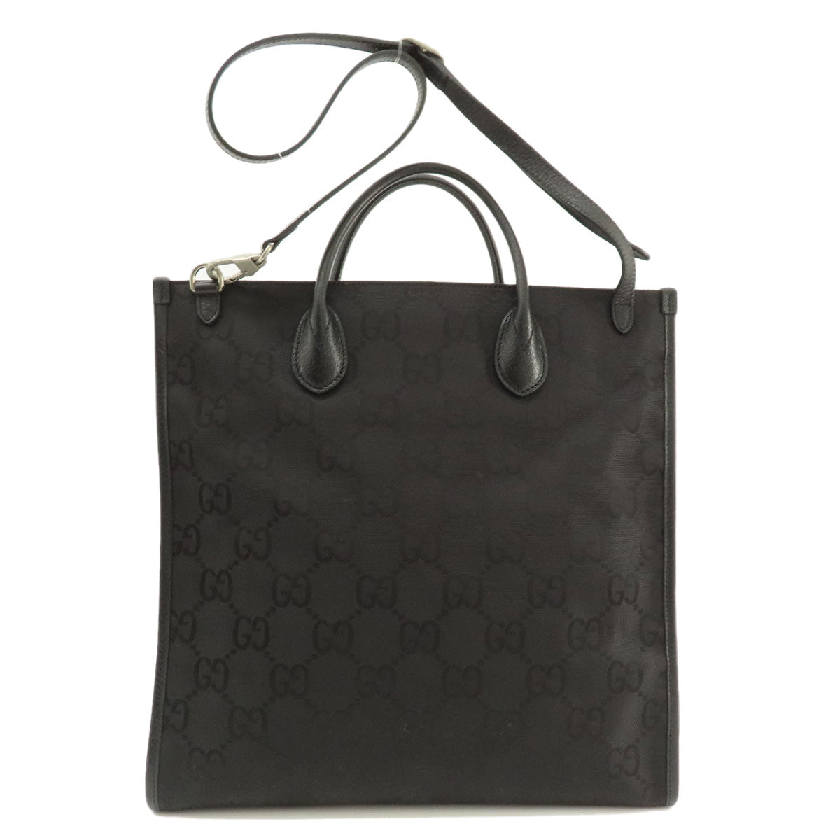 GUCCI Tote Bag 630355 canvas black Off the grid GG pattern Women Used