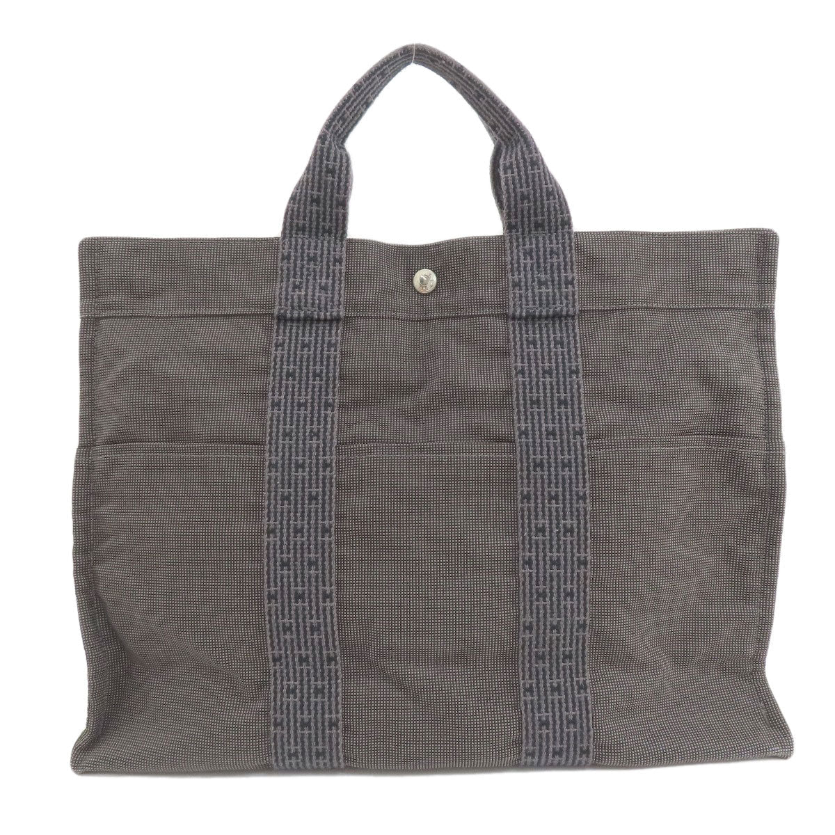HERMES Tote Bag canvas gray Her LineMM Women Used