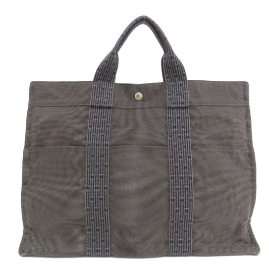 HERMES Tote Bag canvas gray Her LineMM Women Used