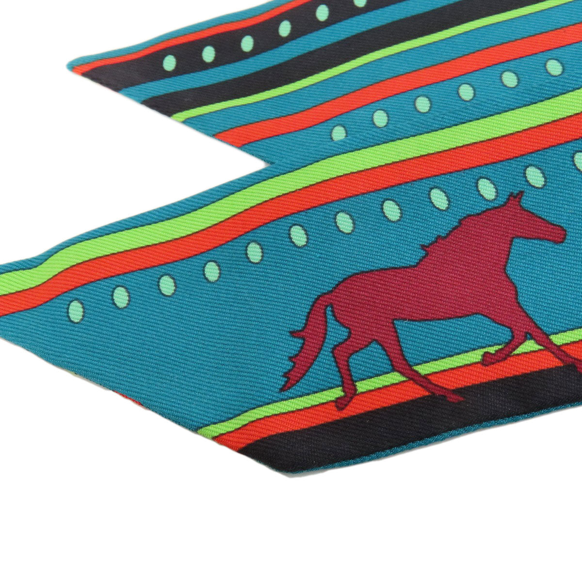 HERMES scarf silk green Twilly Women Used