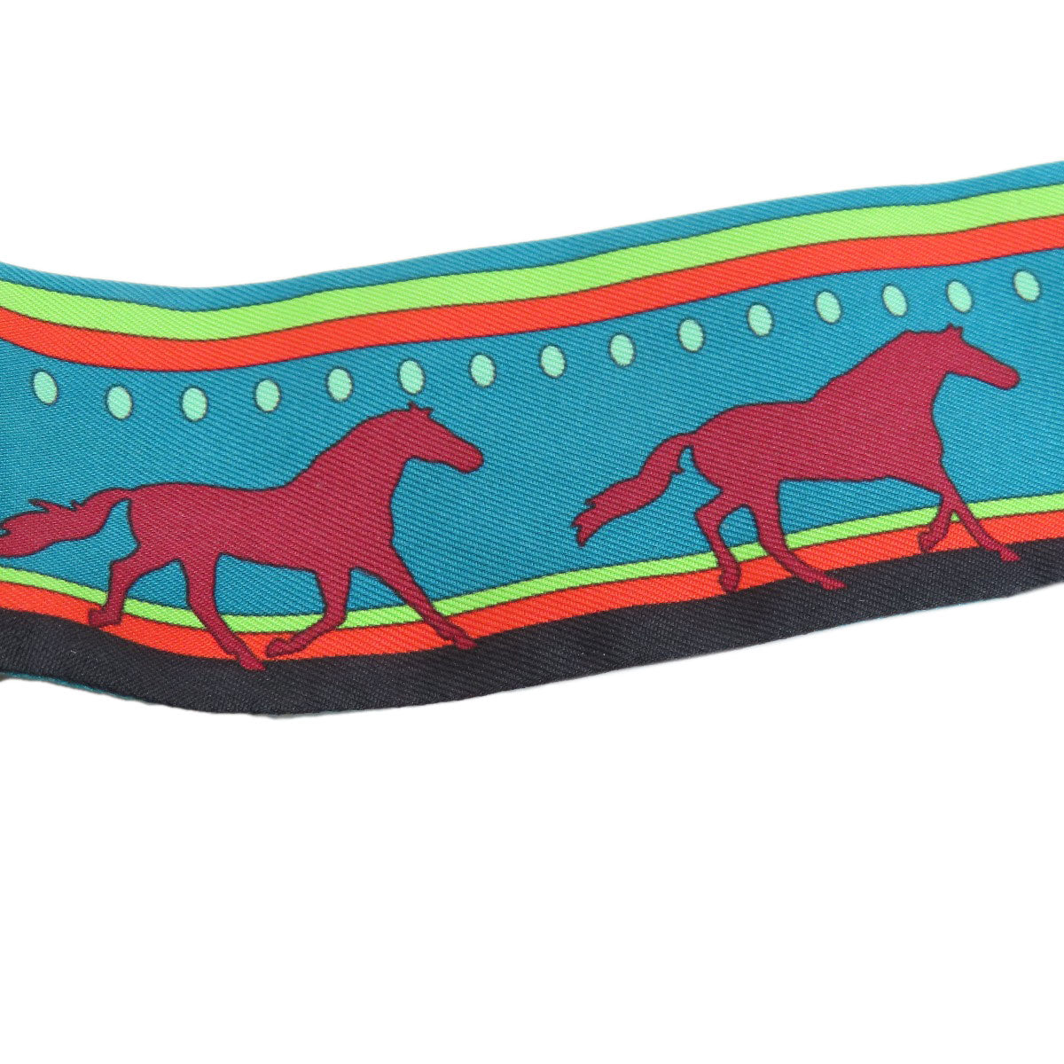 HERMES scarf silk green Twilly Women Used