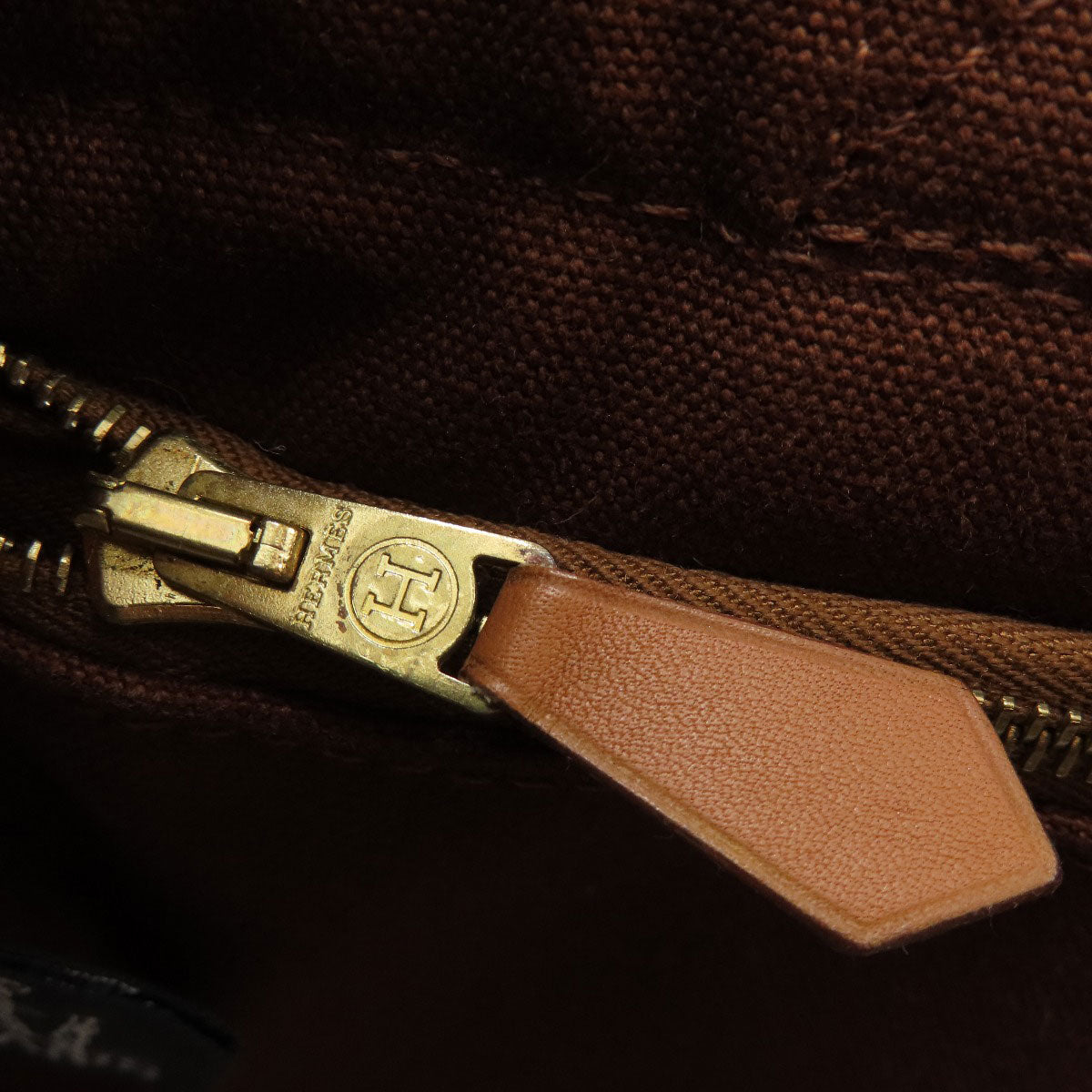 HERMES Handbag canvas Brown Sack Fool Toe PM Women Used
