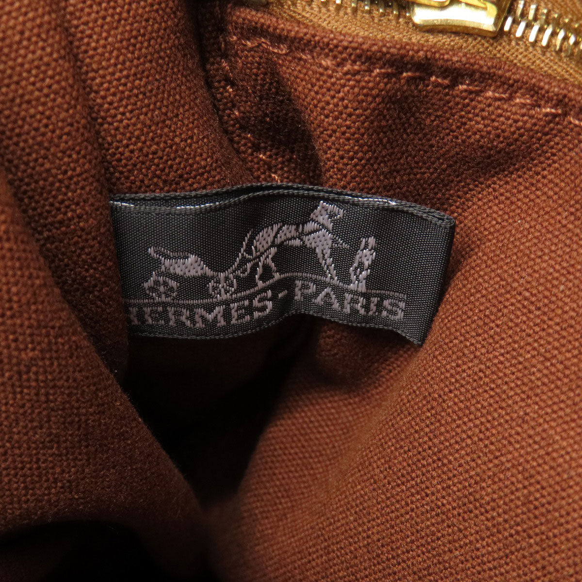 HERMES Handbag canvas Brown Sack Fool Toe PM Women Used
