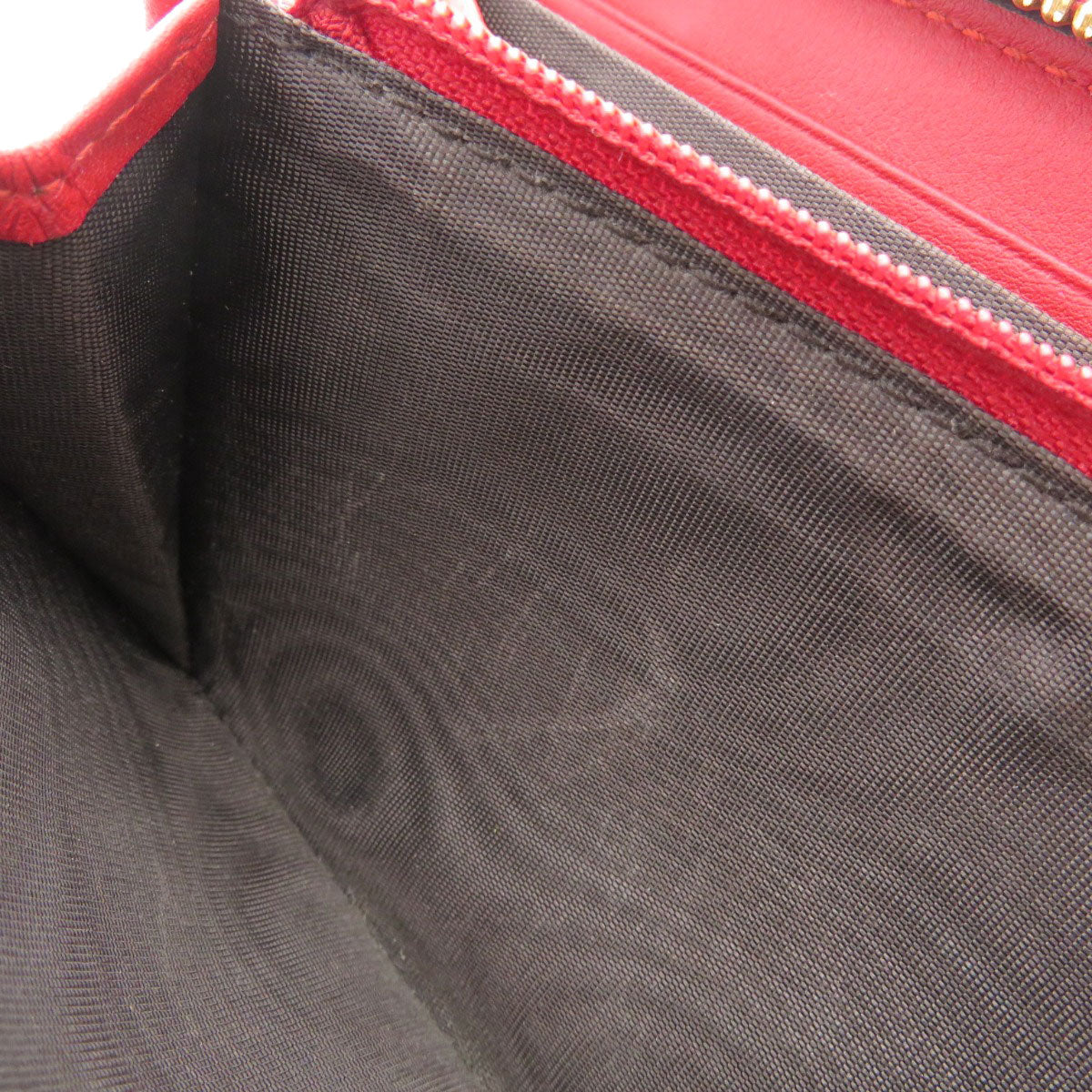 GUCCI Long Wallet Purse 453158 Calfskin Red Bamboo