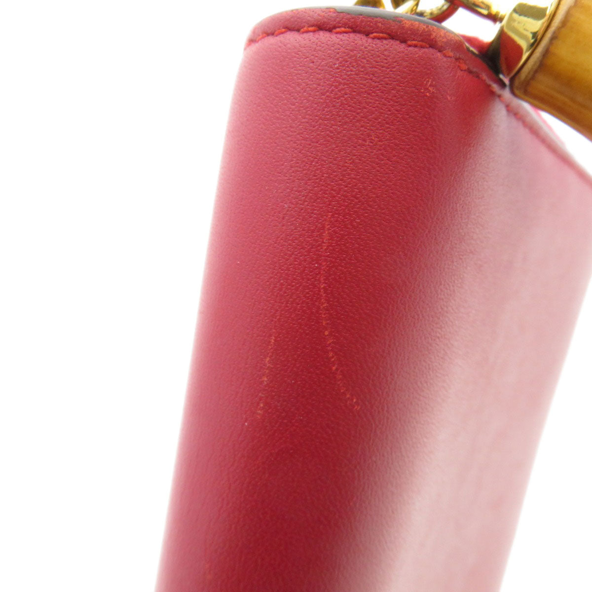 GUCCI Long Wallet Purse 453158 Calfskin Red Bamboo