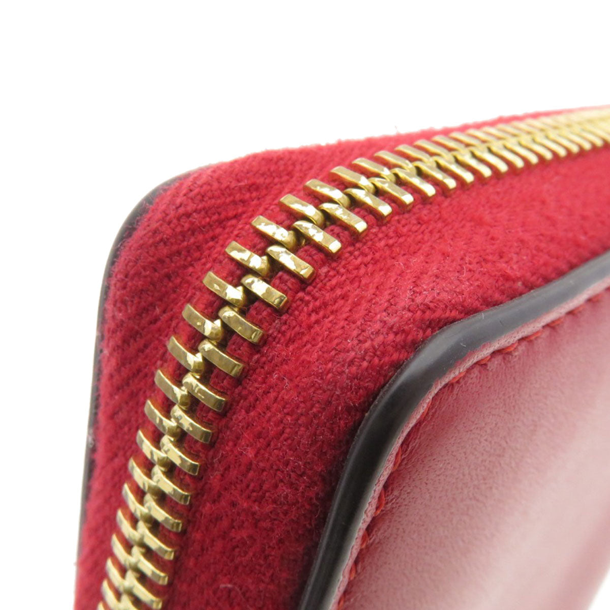 GUCCI Long Wallet Purse 453158 Calfskin Red Bamboo