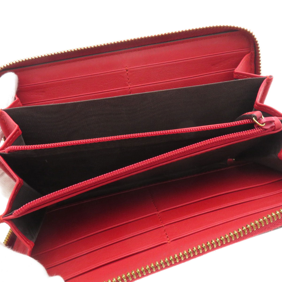 GUCCI Long Wallet Purse 453158 Calfskin Red Bamboo