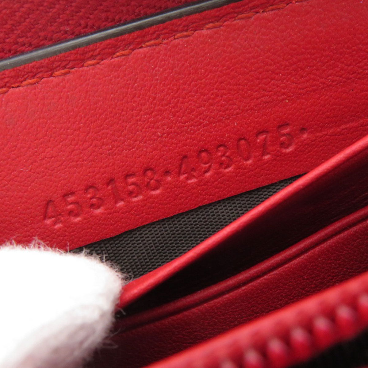 GUCCI Long Wallet Purse 453158 Calfskin Red Bamboo