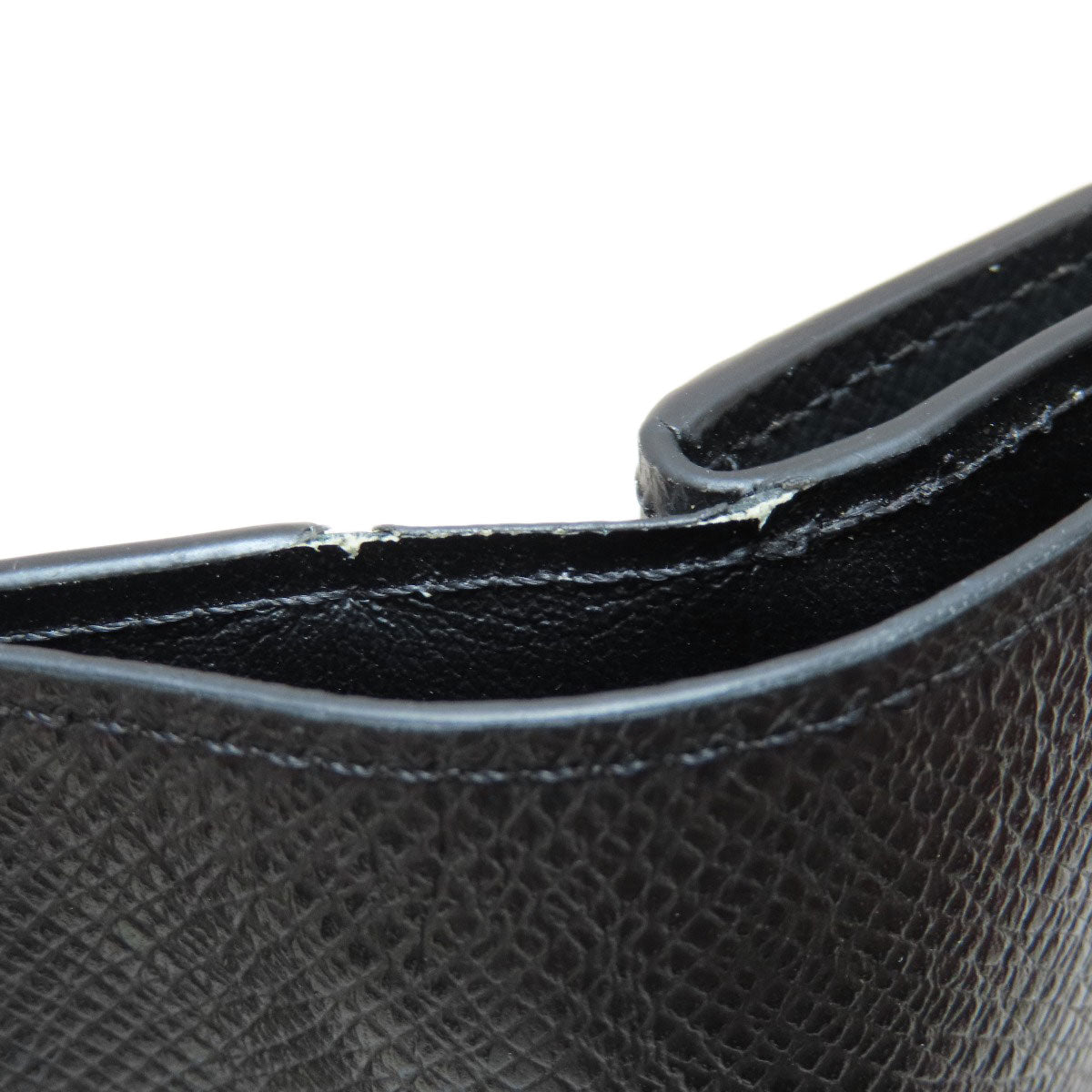 LOUIS VUITTON Bifold Wallet M62045 Taiga Leather black Portefeuille Amerigo NM mens Used