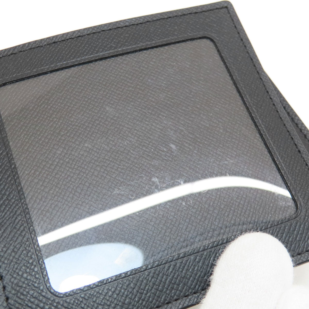 LOUIS VUITTON Bifold Wallet M62045 Taiga Leather black Portefeuille Amerigo NM mens Used