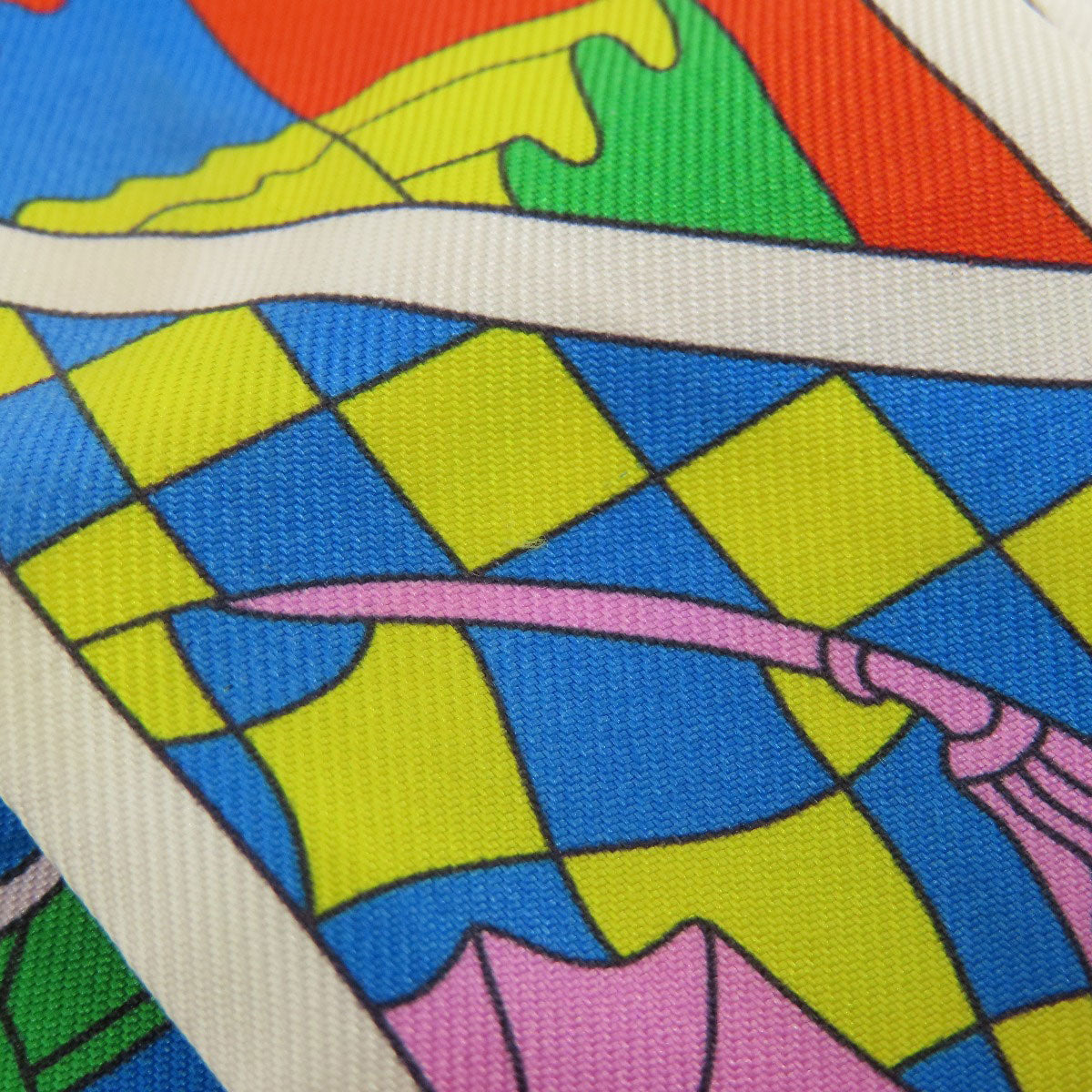 HERMES scarf silk white Twilly Women Used
