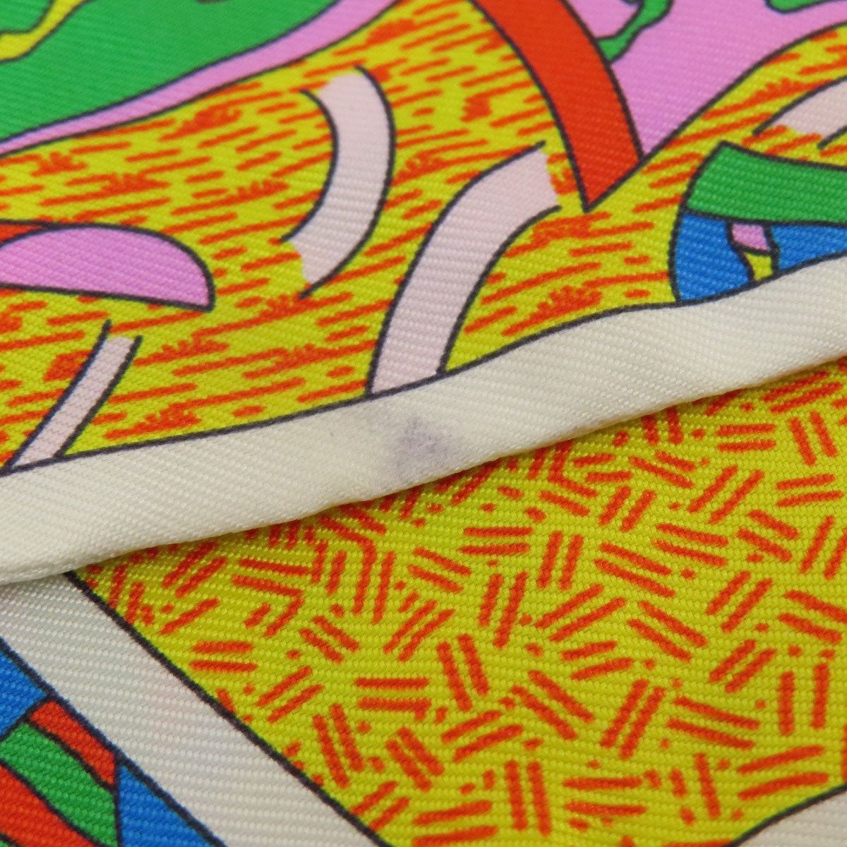 HERMES scarf silk white Twilly Women Used