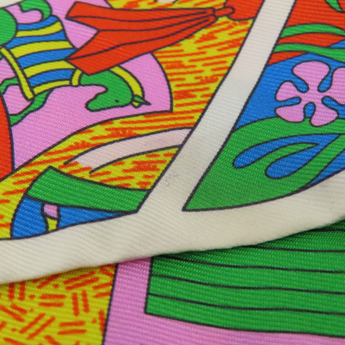 HERMES scarf silk white Twilly Women Used