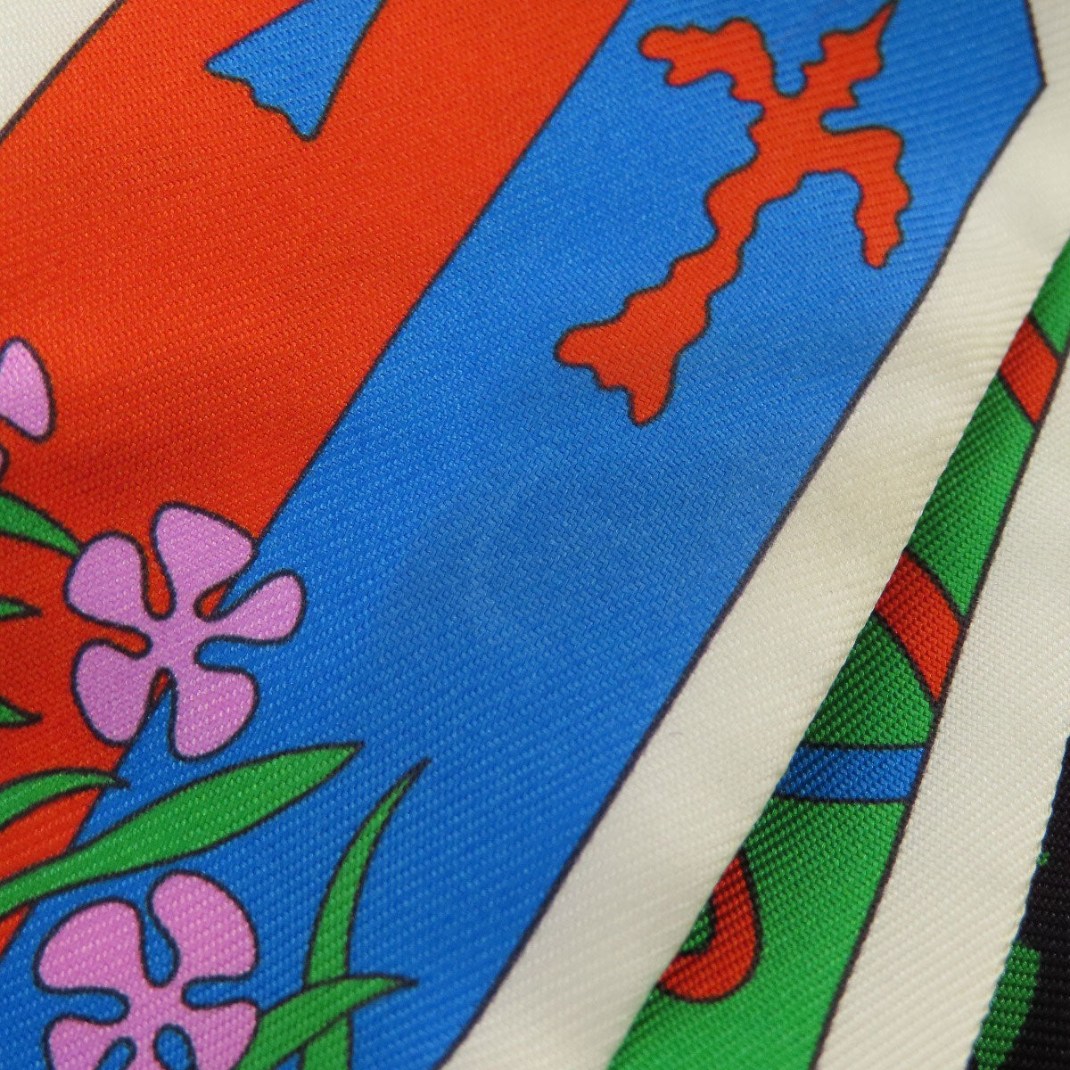 HERMES scarf silk white Twilly Women Used
