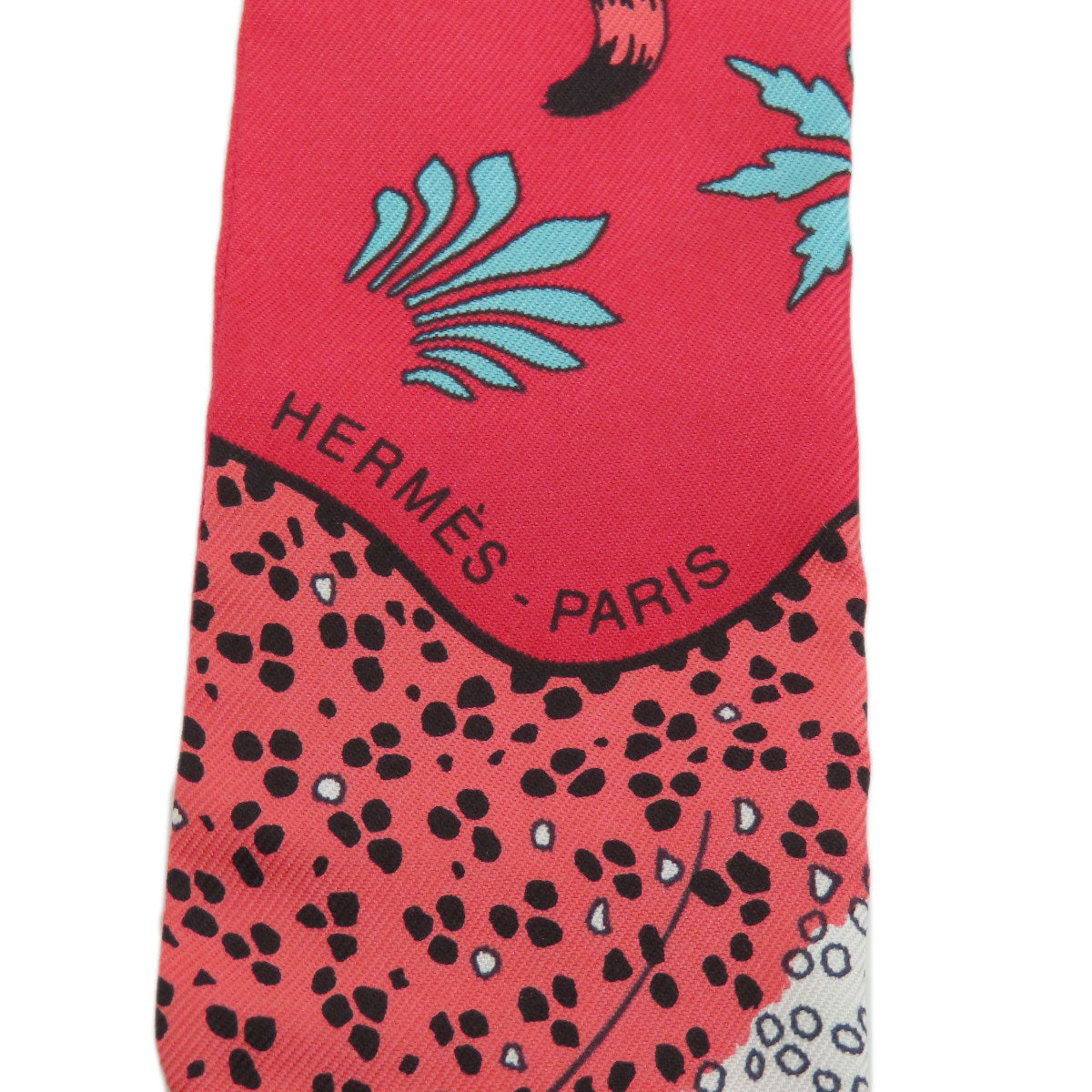 HERMES scarf silk Red Twilly Women Used