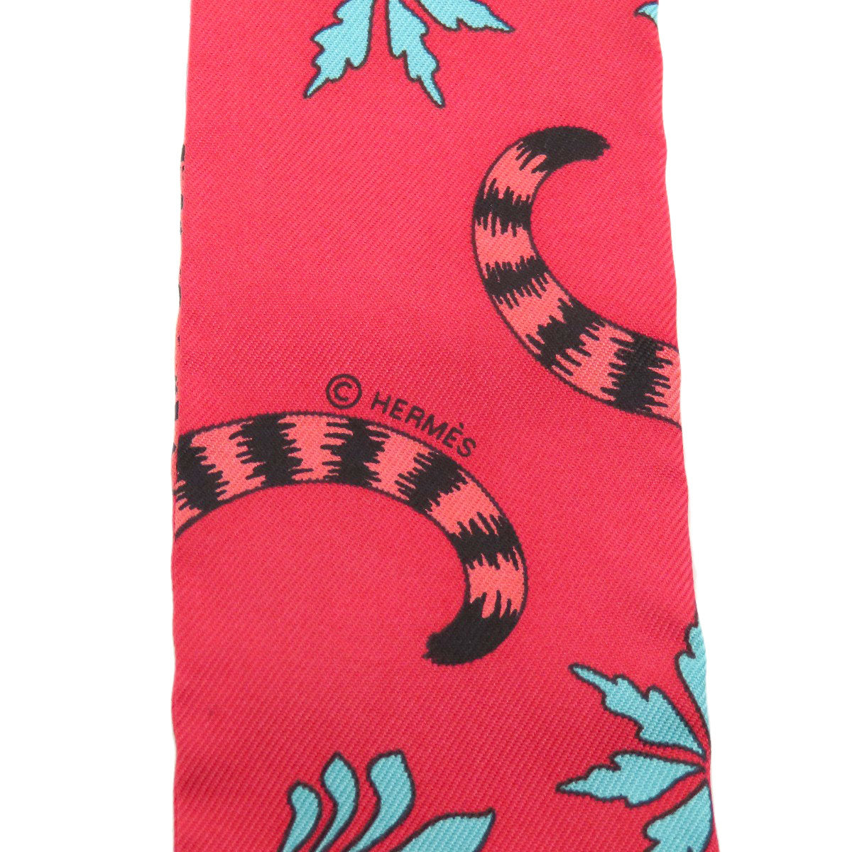 HERMES scarf silk Red Twilly Women Used