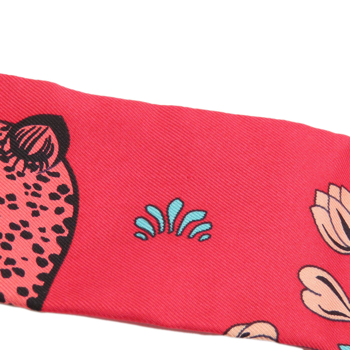 HERMES scarf silk Red Twilly Women Used