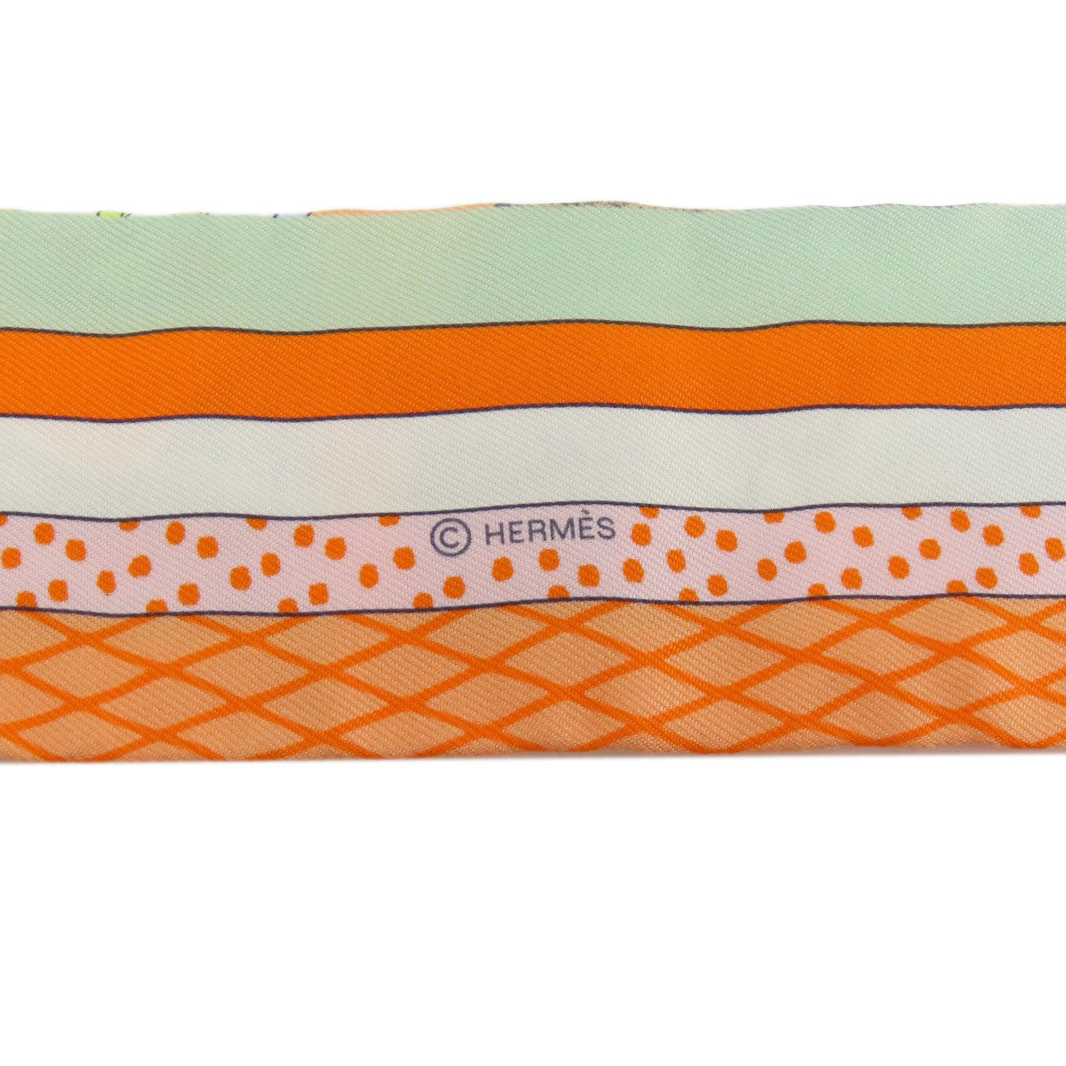 HERMES scarf silk Orange Twilly Women Used