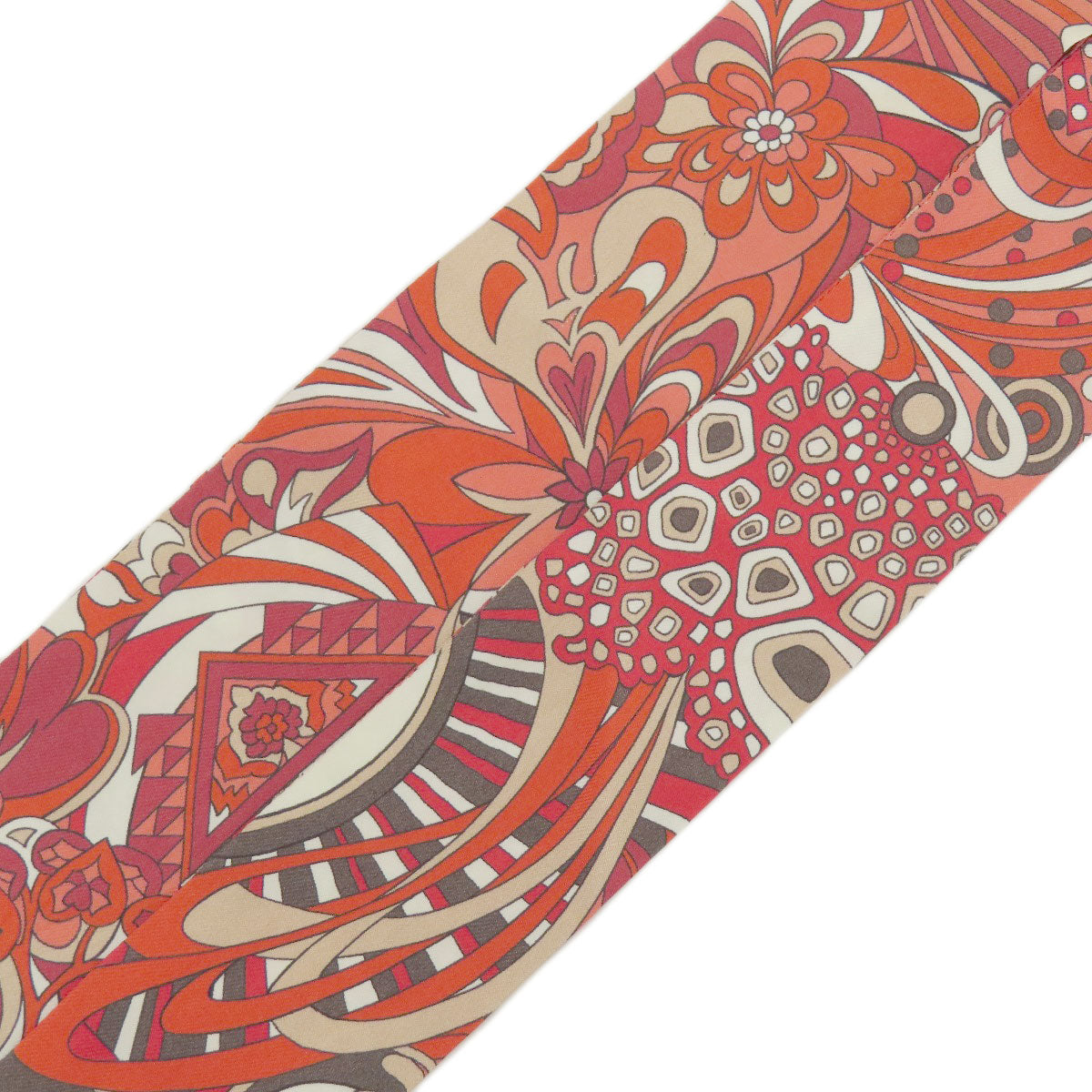 HERMES scarf silk Red Twilly Women Used