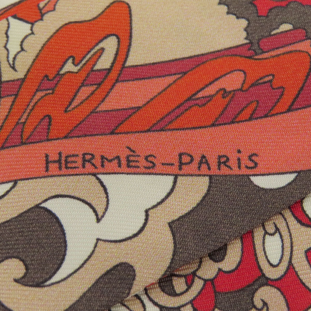 HERMES scarf silk Red Twilly Women Used