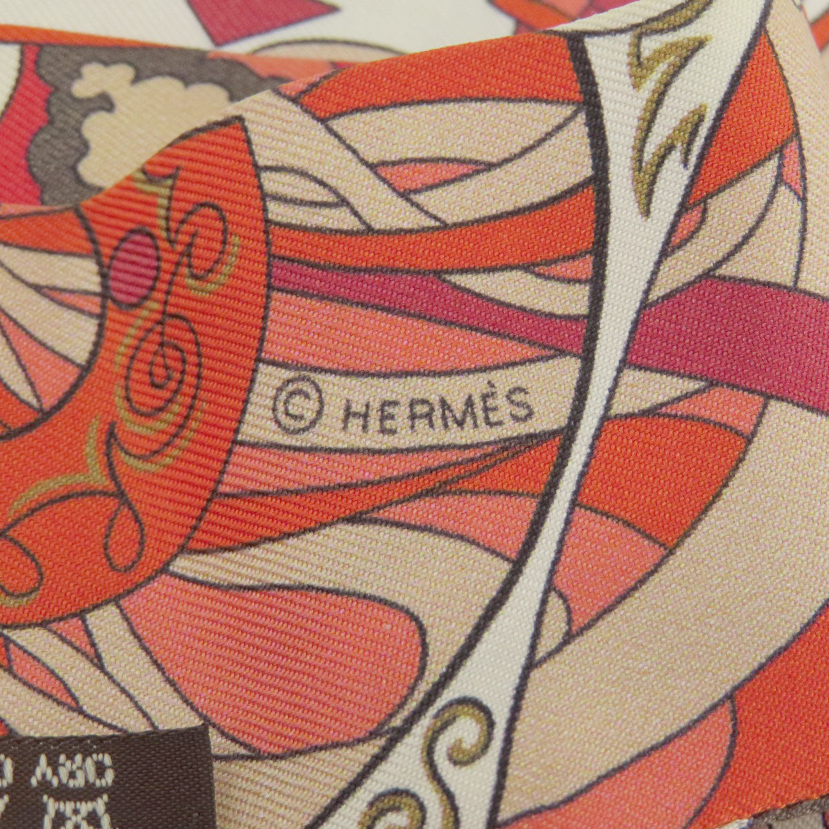 HERMES scarf silk Red Twilly Women Used