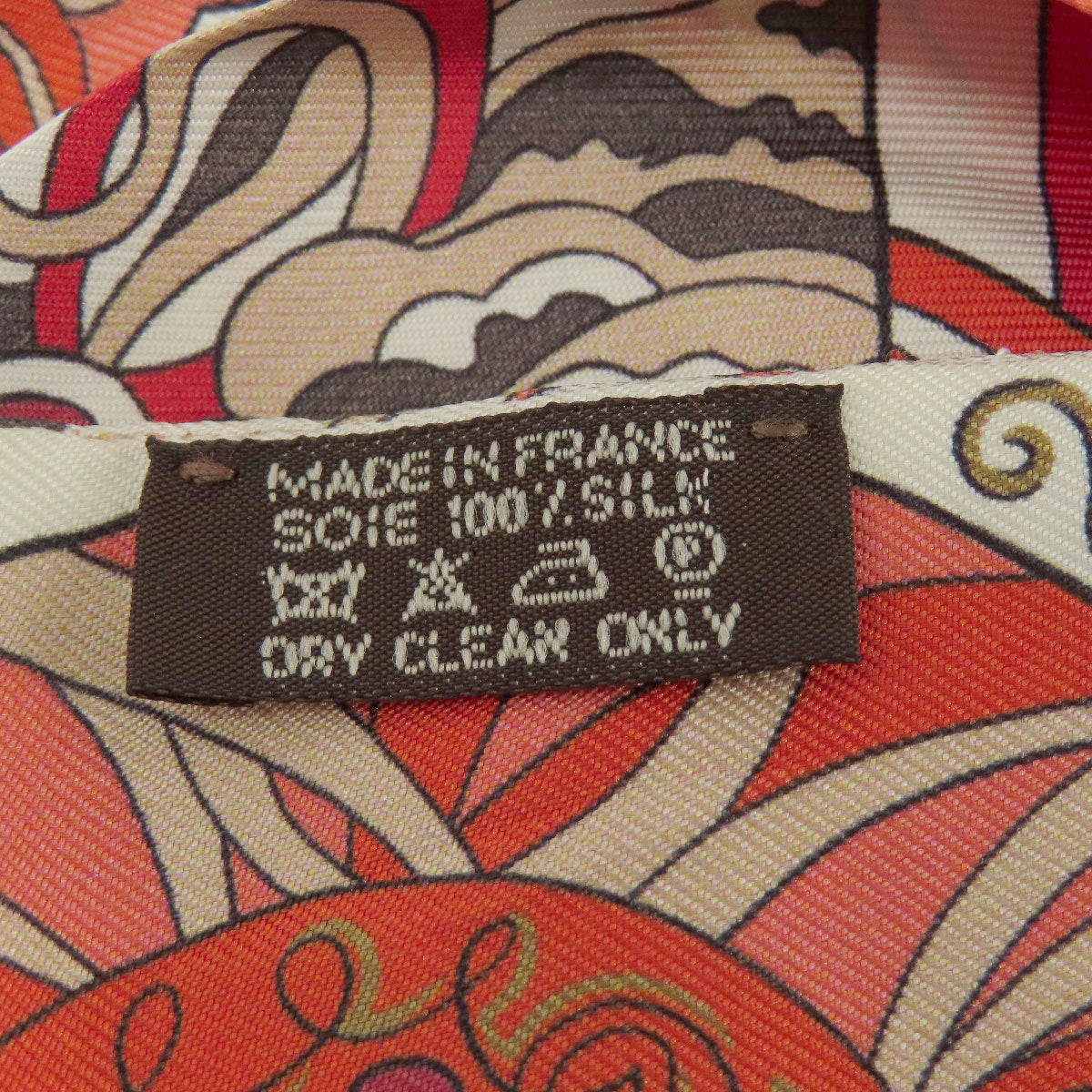 HERMES scarf silk Red Twilly Women Used
