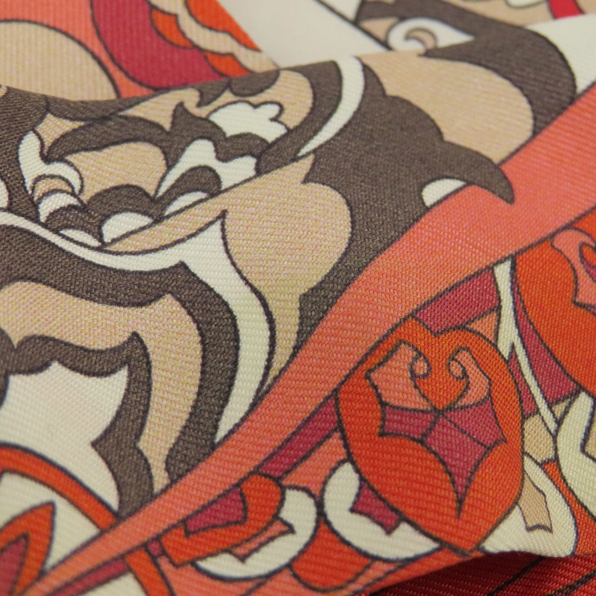 HERMES scarf silk Red Twilly Women Used